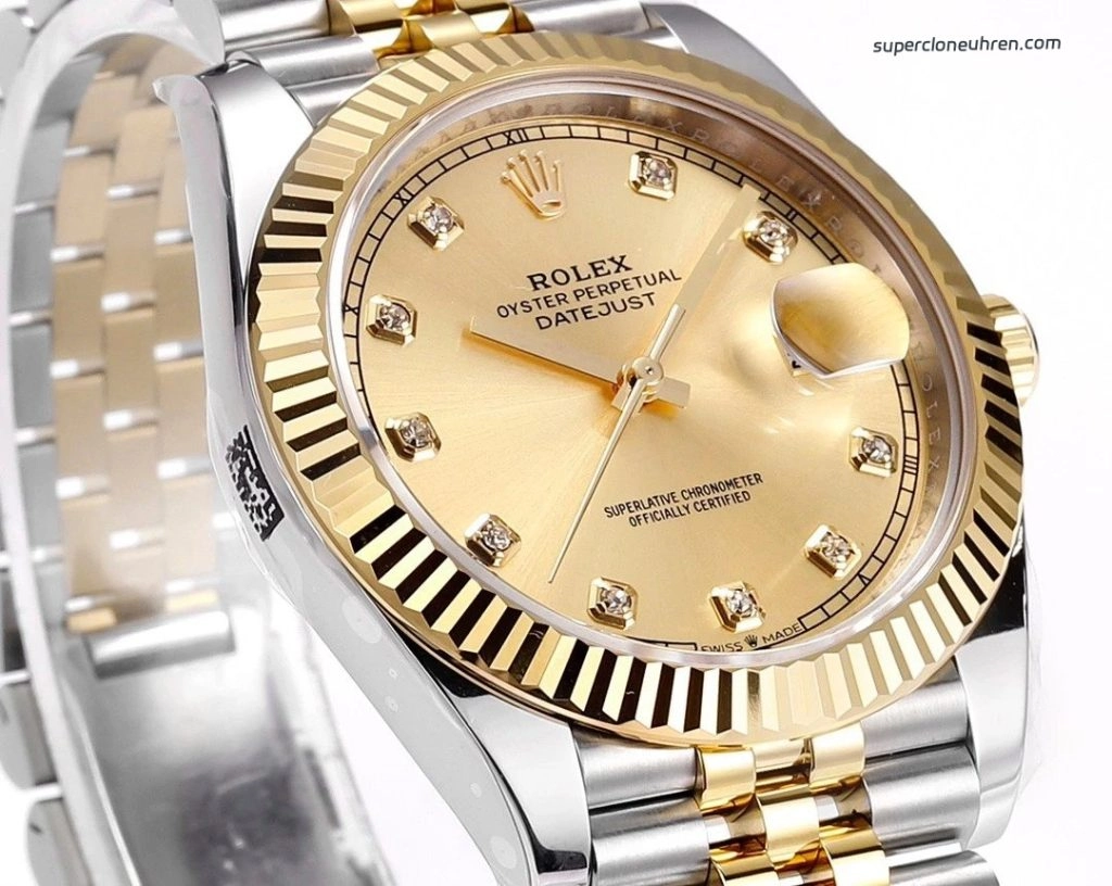 Super Clone Rolex Datejust 126333-0012 mit Diamantindizes und Jubilee-Band 41 mm