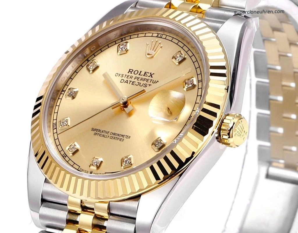 Super Clone Rolex Datejust 126333-0012 mit Diamantindizes und Jubilee-Band 41 mm