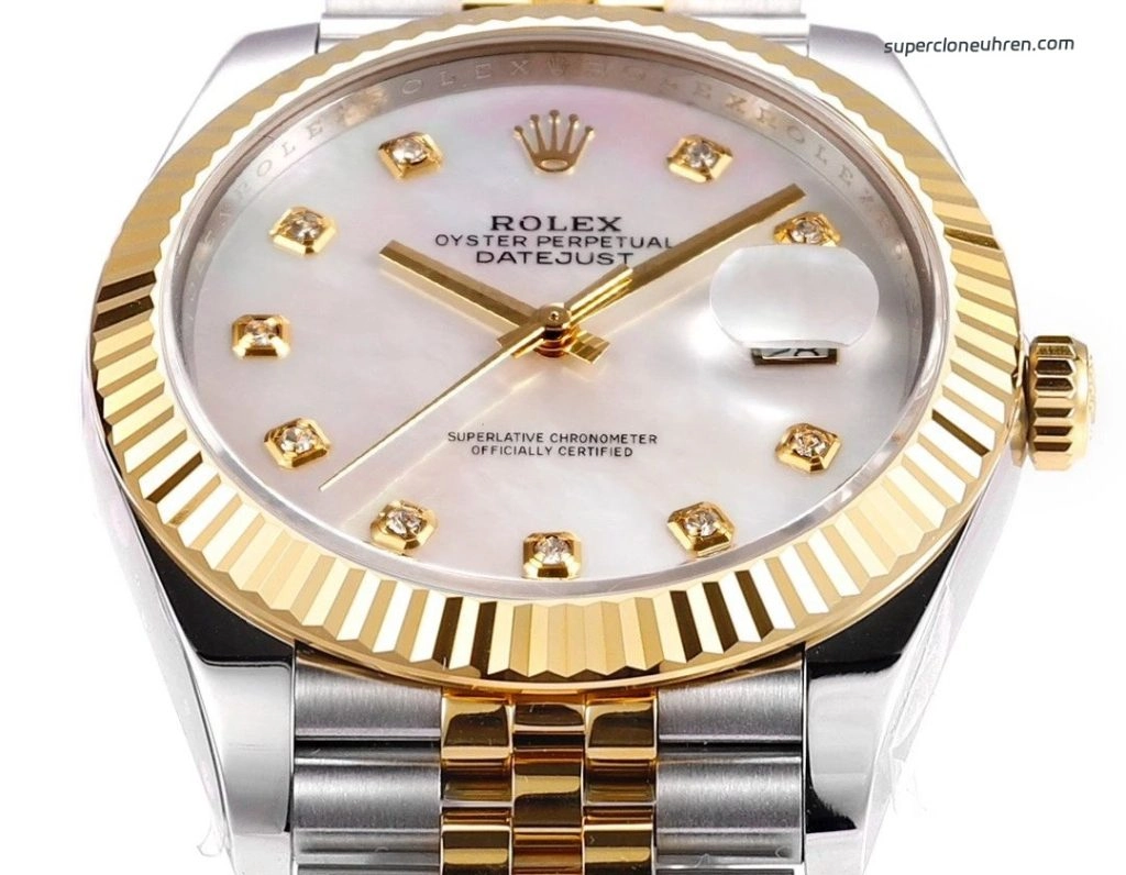 Premium Replica Uhr Rolex Datejust m126333-0018 Perlmutt-Zifferblatt mit 18K Gold Jubilee-Band 41mm