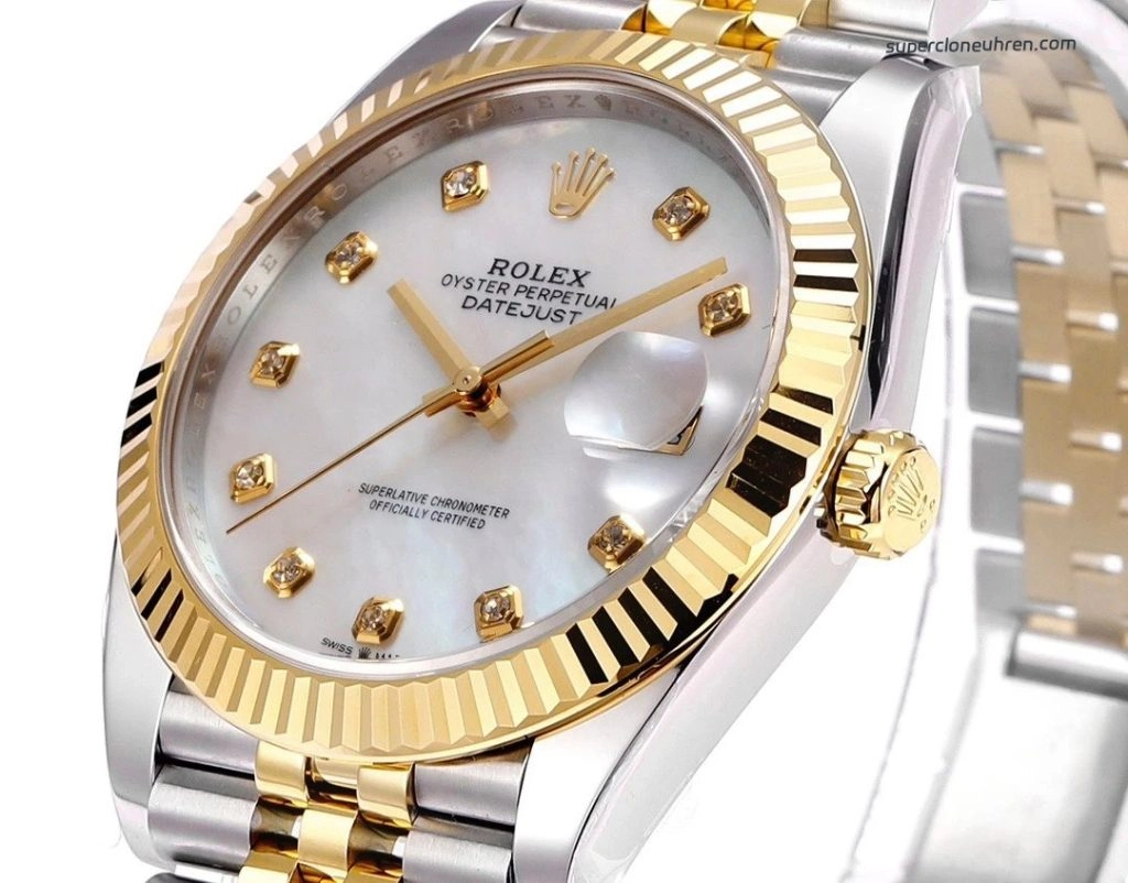 Premium Replica Uhr Rolex Datejust m126333-0018 Perlmutt-Zifferblatt mit 18K Gold Jubilee-Band 41mm