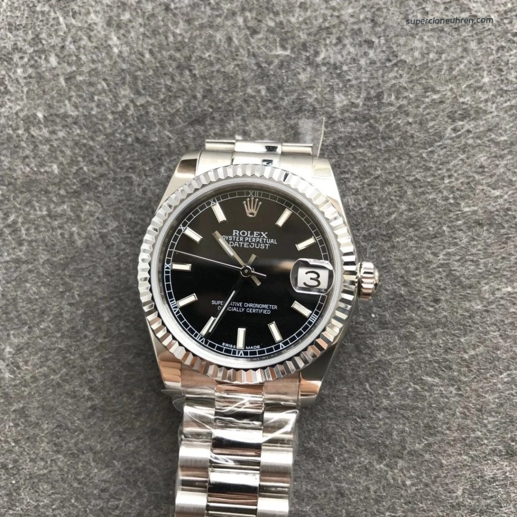 Premium Replica Uhr Rolex Datejust m178279-0046 mit schwarzem Zifferblatt 31mm