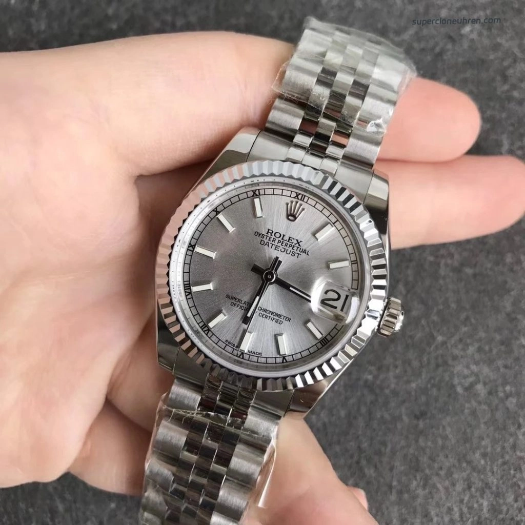 Premium Replica Uhr Rolex Datejust m178274-0009 silbernes Zifferblatt 31mm