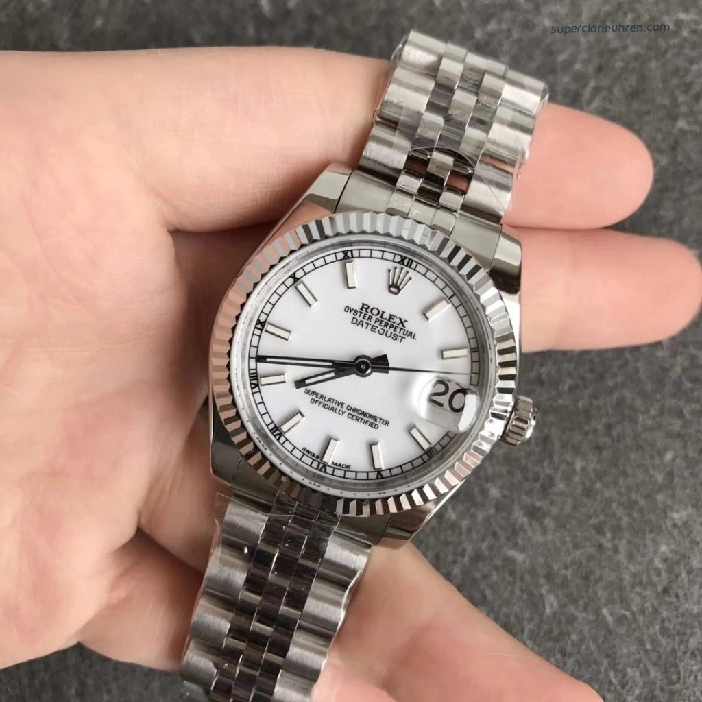 Premium Replica Uhr Rolex Datejust m178274-0008 mit geriffelter Lünette 31mm
