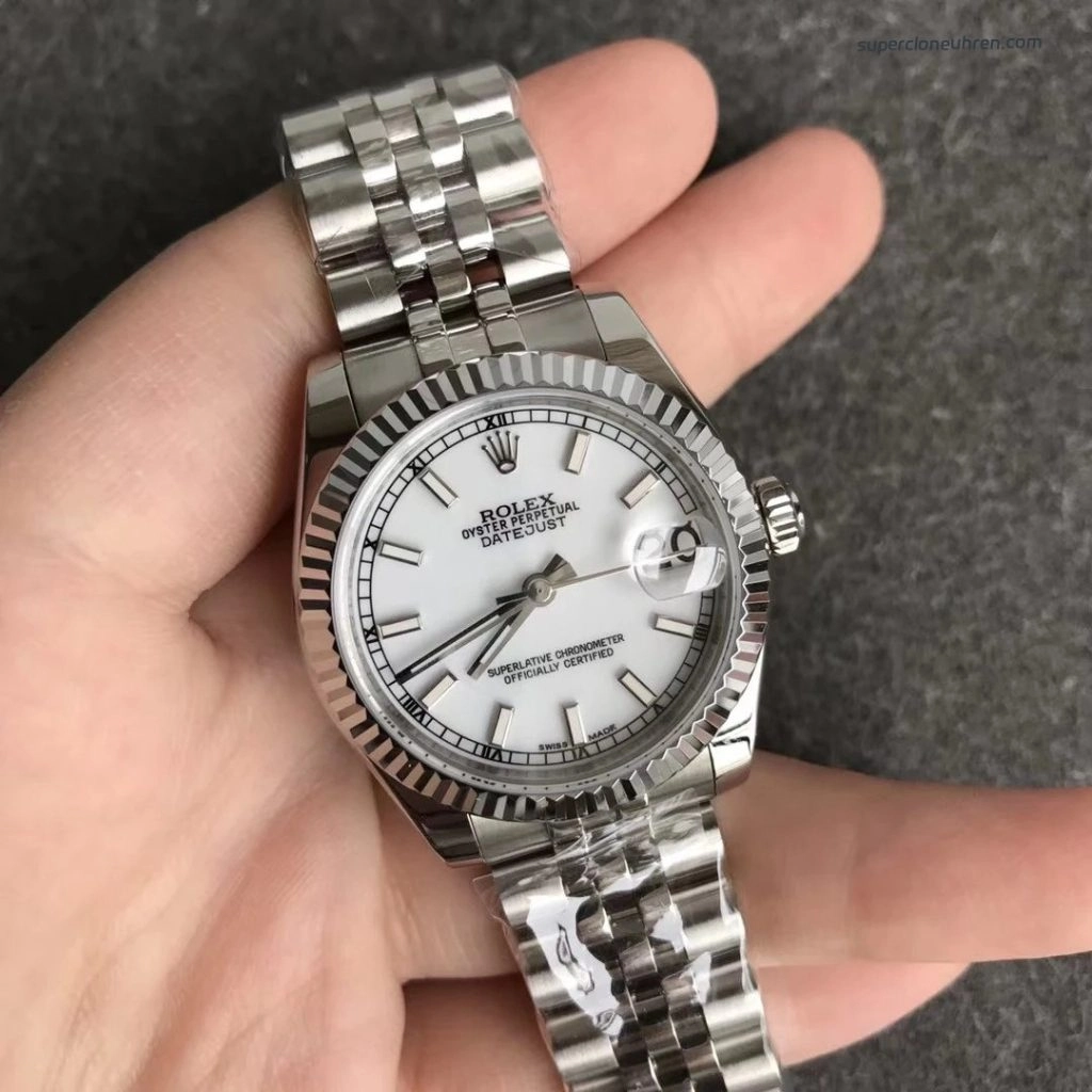 Premium Replica Uhr Rolex Datejust m178274-0008 mit geriffelter Lünette 31mm