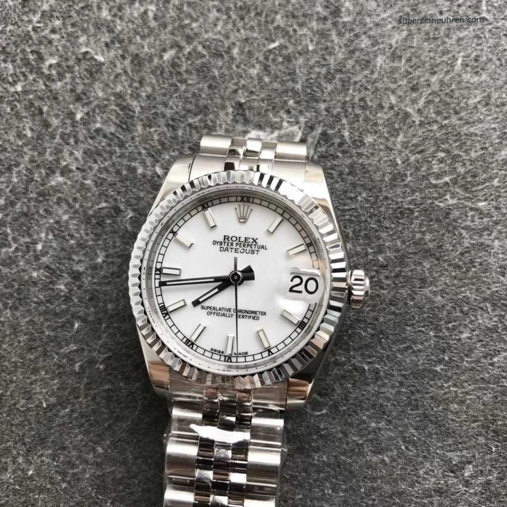 Premium Replica Uhr Rolex Datejust m178274-0008 mit geriffelter Lünette 31mm