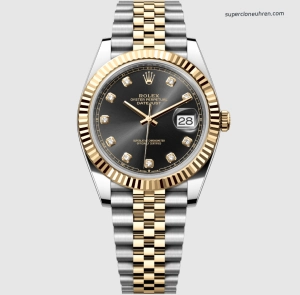 Super Clone Rolex Datejust m126333-0006 mit Diamantindizes und Jubilee-Band 41 mm