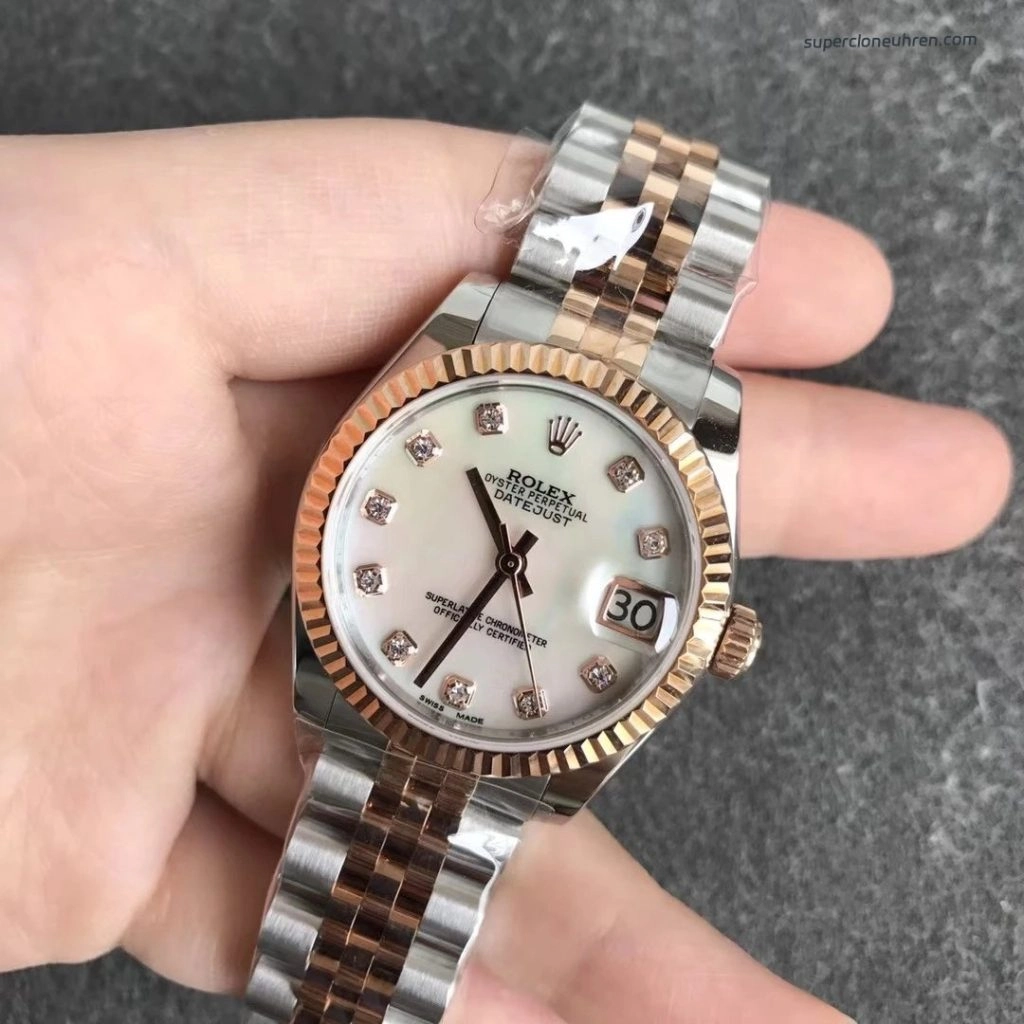 Premium Replica Uhr Rolex Datejust 178271 Bicolor mit Perlmuttzifferblatt 31 mm