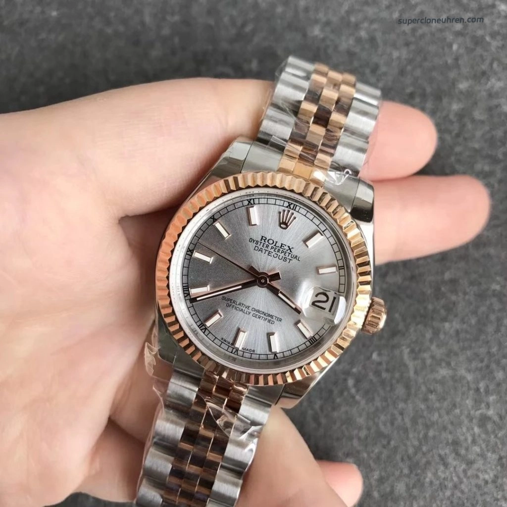 Premium Replica Uhr Rolex Lady-Datejust 178271-0003 Oystersteel und Everose-Gold 31 mm