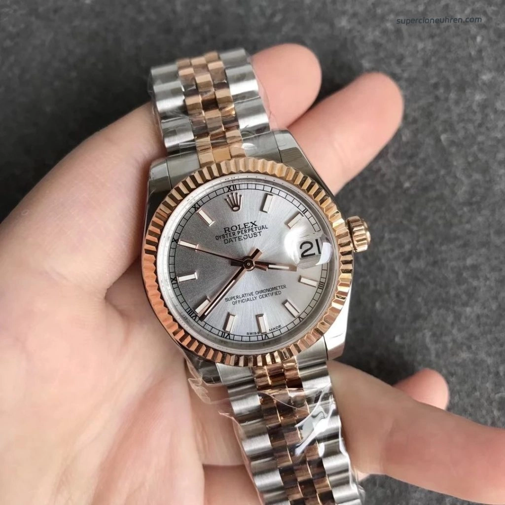 Premium Replica Uhr Rolex Lady-Datejust 178271-0003 Oystersteel und Everose-Gold 31 mm