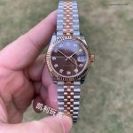 Premium Replica Uhr Rolex Datejust m278271-0028 Roségold Schokobraun 31mm