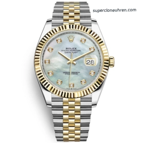 Premium Replica Uhr Rolex Datejust m126333-0018 Perlmutt-Zifferblatt mit 18K Gold Jubilee-Band 41mm