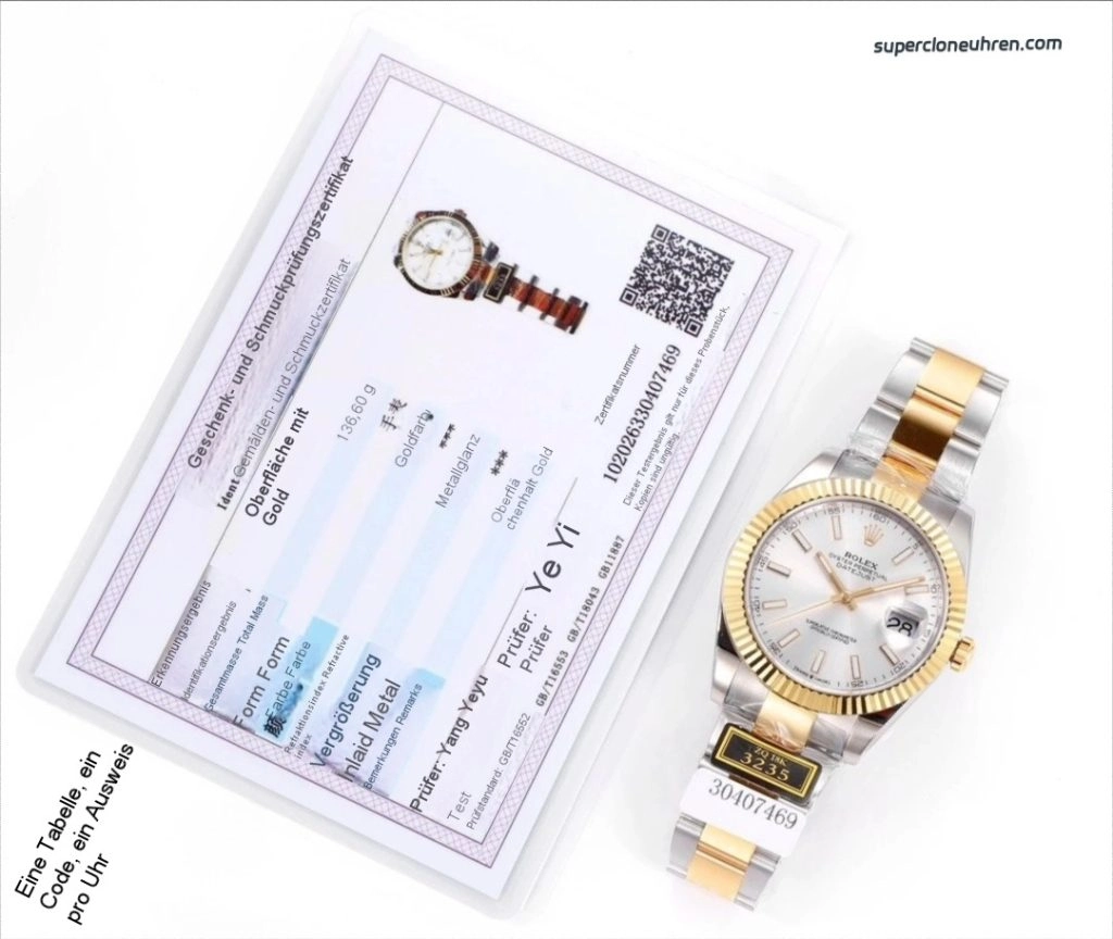 Premium Replica Uhr Rolex Datejust 126333-0001 silbernes Zifferblatt mit Jubilee-Band 41 mm