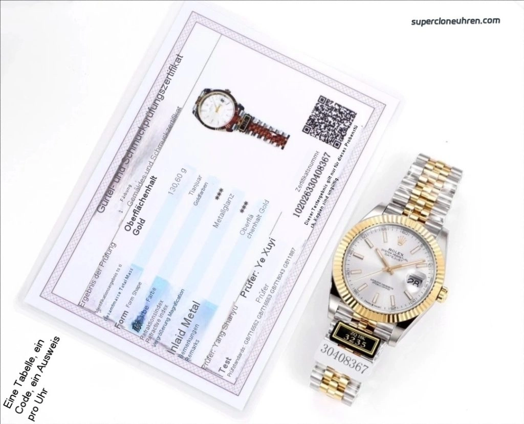 1:1 Super Clone Uhr Rolex Datejust m126333-0002 silbernes Zifferblatt 41mm