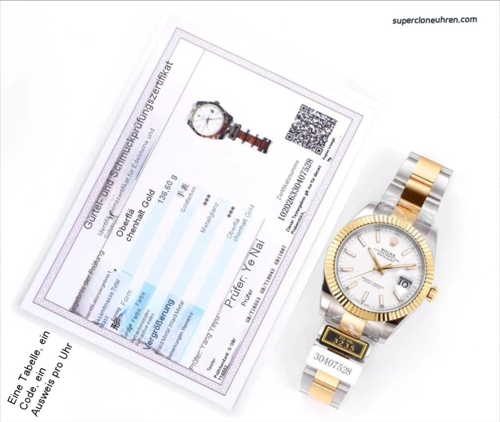 Premium Replica Uhr Rolex Datejust m126333-0015 weißes Zifferblatt Bicolor 41mm