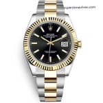 Premium Replica Uhr Rolex Datejust 41 m126333-0013 mit schwarzem Zifferblatt und Gold-Stahl 41mm
