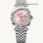 Premium Replica Uhr Rolex Datejust m126234-0031 rosa Zifferblatt Edelstahl 36mm