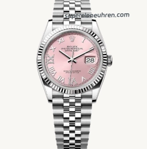 Premium Replica Uhr Rolex Datejust m126234-0031 rosa Zifferblatt Edelstahl 36mm