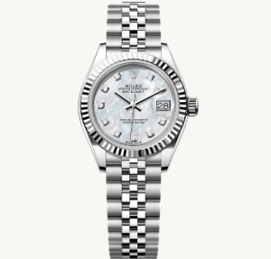 Premium Replica Uhr Rolex Datejust m279174-0009 Perlmuttzifferblatt mit Diamantbesatz 28mm