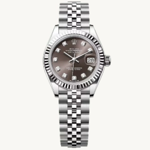 Premium Replica Uhr Rolex Lady-Datejust m279174-0015 graues Zifferblatt mit Diamanten 28 mm