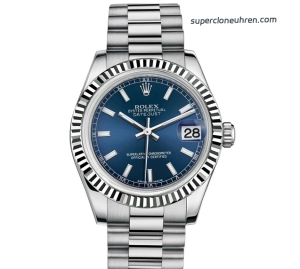 Premium Replica Uhr Rolex Datejust m178279-0041 aus Edelstahl mit blauem Zifferblatt 31mm