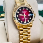 Premium Replica Uhr Rolex Datejust 31 278278-0049 Gold mit rotem Verlaufszifferblatt 31mm