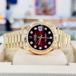 Premium Replica Uhr Rolex Datejust 31 278278-0049 Gold mit rotem Verlaufszifferblatt 31mm