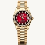 Premium Replica Uhr Rolex Datejust 31 278278-0049 Gold mit rotem Verlaufszifferblatt 31mm
