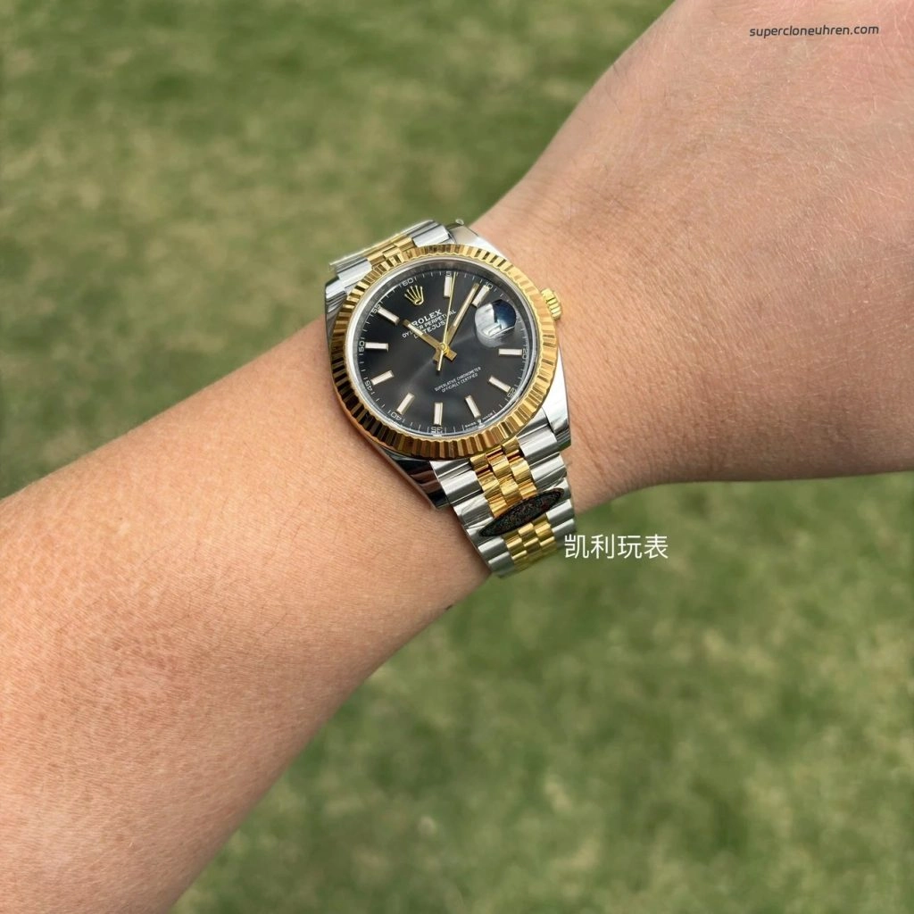 1:1 Super Clone Uhr Rolex Datejust 126333 Zweifarbig Gold-Stahl Jubilé-Band 41mm