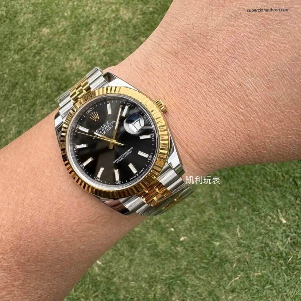1:1 Super Clone Uhr Rolex Datejust 126333 Zweifarbig Gold-Stahl Jubilé-Band 41mm