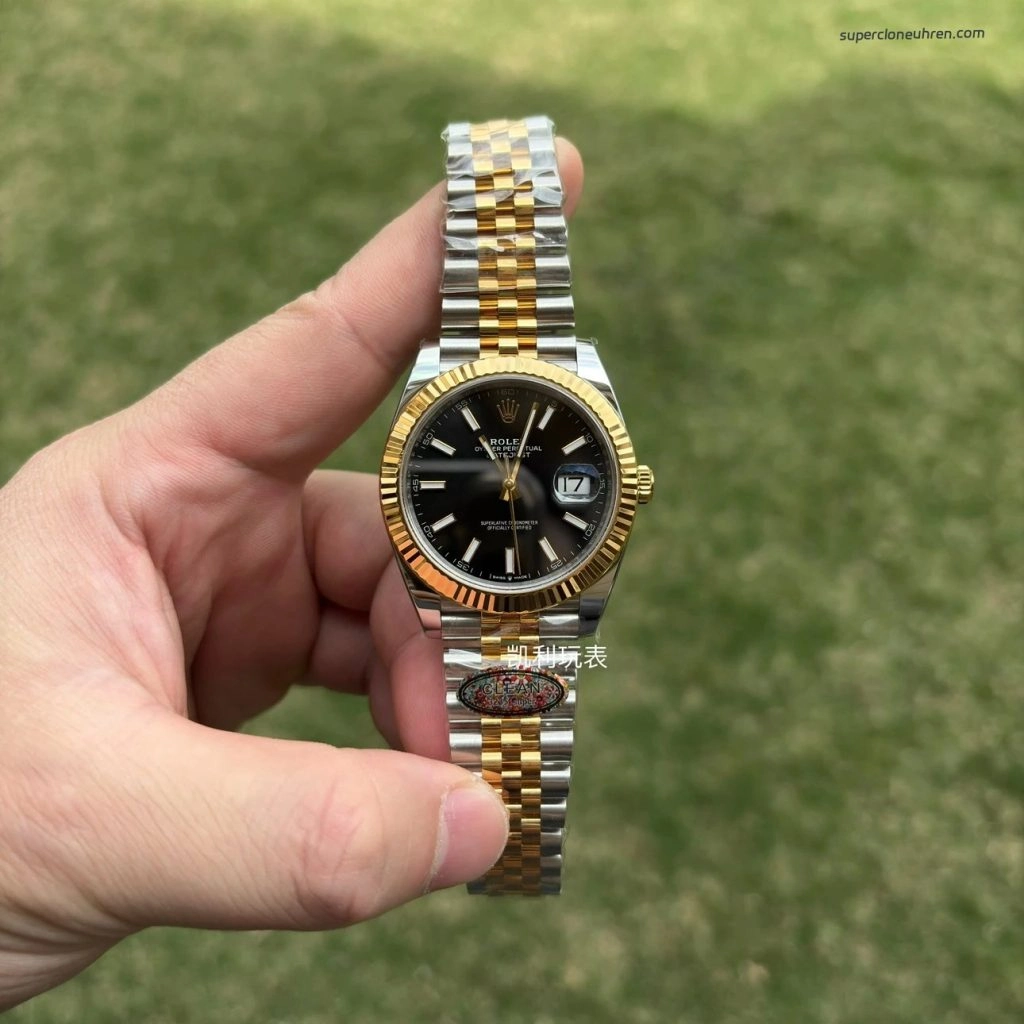 1:1 Super Clone Uhr Rolex Datejust 126333 Zweifarbig Gold-Stahl Jubilé-Band 41mm