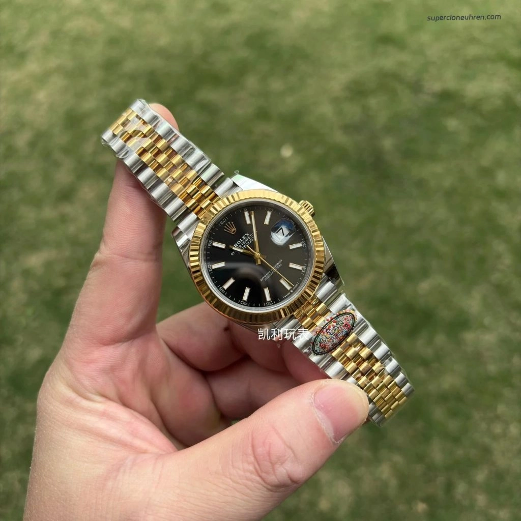 1:1 Super Clone Uhr Rolex Datejust 126333 Zweifarbig Gold-Stahl Jubilé-Band 41mm