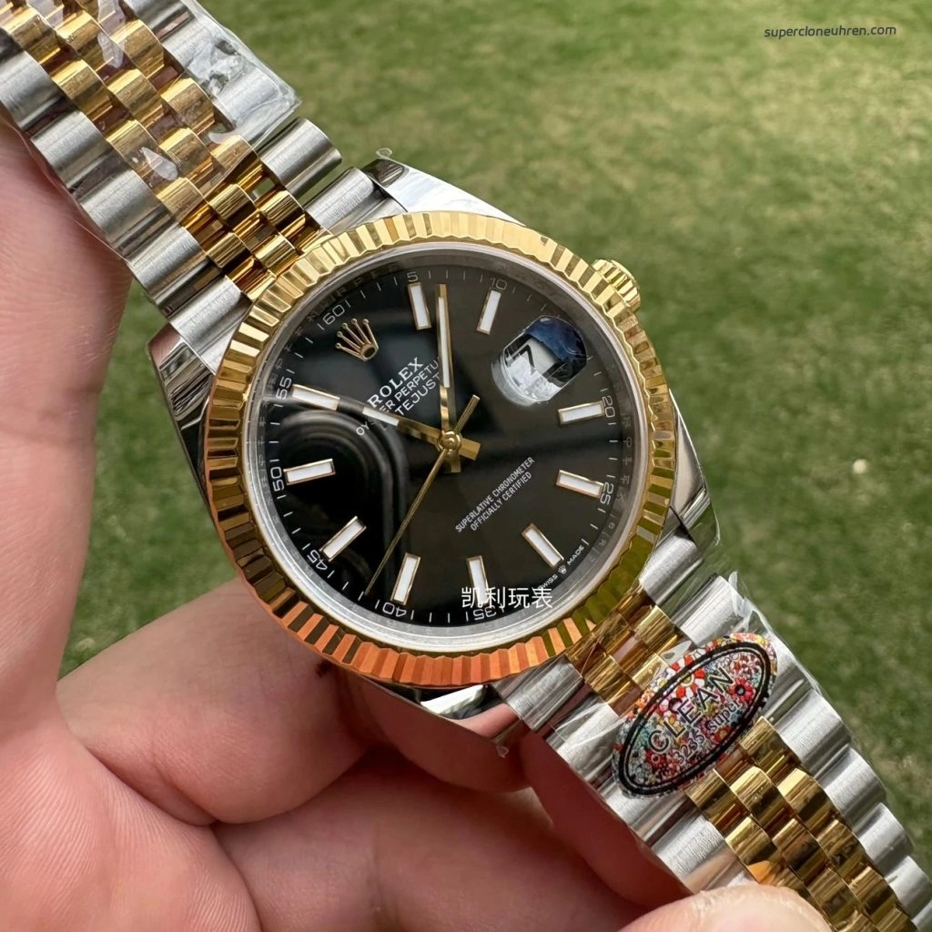 1:1 Super Clone Uhr Rolex Datejust 126333 Zweifarbig Gold-Stahl Jubilé-Band 41mm