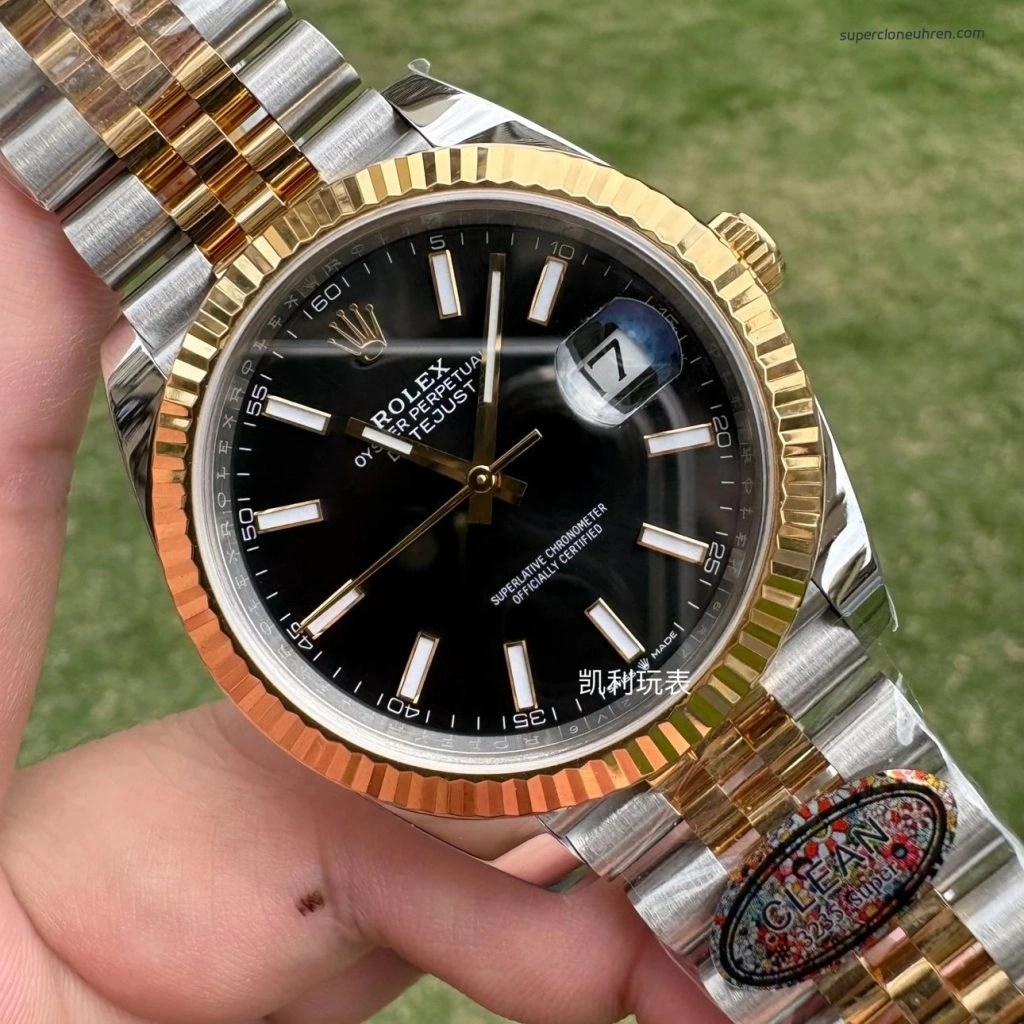 1:1 Super Clone Uhr Rolex Datejust 126333 Zweifarbig Gold-Stahl Jubilé-Band 41mm