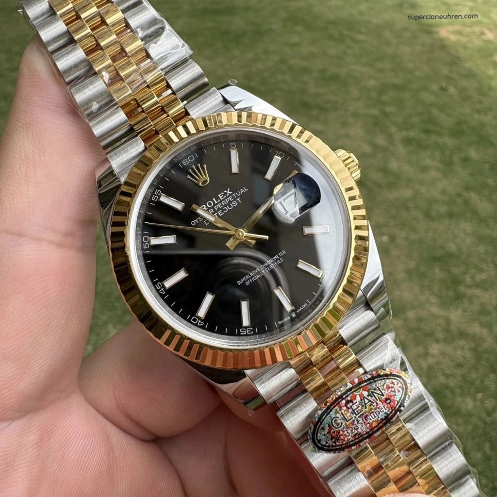 1:1 Super Clone Uhr Rolex Datejust 126333 Zweifarbig Gold-Stahl Jubilé-Band 41mm