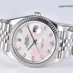 Super Clone Rolex Datejust 126334 Perlmutt-Zifferblatt mit Diamantbesatz 41mm