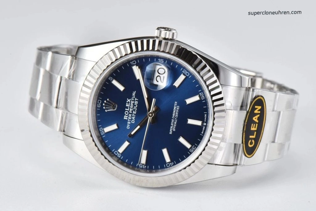 1:1 Super Clone Uhr Rolex Datejust 126334-0001 Blaues Zifferblatt Oysterband 41mm