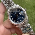Premium Replica Uhr Rolex Datejust 126234 blaues Zifferblatt mit Diamantindizes 36mm