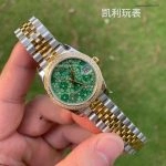 Premium Replica Uhr Rolex Datejust m278383rbr-0032 mit grünem Blumen-Zifferblatt und Diamantlünette 31mm