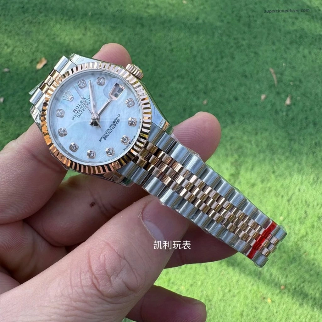 Premium Replica Uhr Rolex Datejust 278271-0026 Perlmutt-Zifferblatt in Roségold 31mm