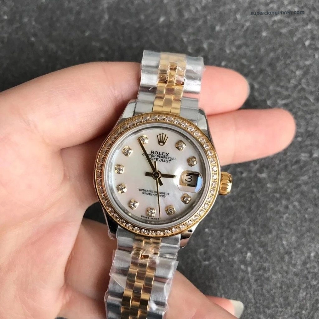 1:1 Super Clone Uhr Rolex Datejust m279173-0013 Bicolor mit Perlmuttzifferblatt 28mm