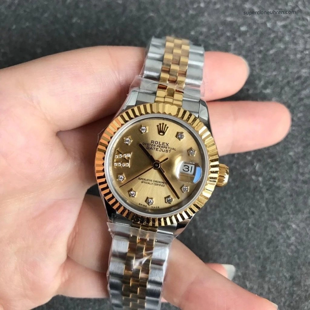 1:1 Super Clone Uhr Rolex Datejust m279173-0013 Bicolor mit Perlmuttzifferblatt 28mm