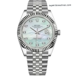Super Clone Rolex Datejust 126334 Perlmutt-Zifferblatt mit Diamantbesatz 41mm
