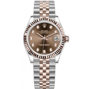 Premium Replica Uhr Rolex Datejust m278271-0028 Roségold Schokobraun 31mm