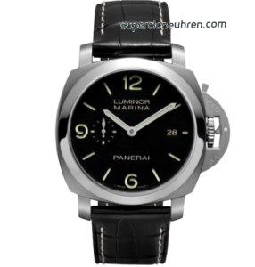 Super Clone Panerai Luminor Marina PAM 00312 mit schwarzem Lederband 44mm