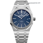 1:1 Super Clone Uhr Audemars Piguet Royal Oak 15400ST.OO.1220ST.03 blaues Zifferblatt aus gebürstetem Edelstahl 41mm