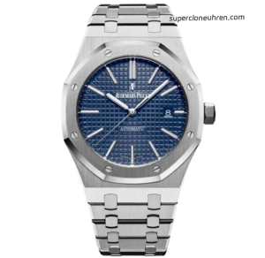 1:1 Super Clone Uhr Audemars Piguet Royal Oak 15400ST.OO.1220ST.03 blaues Zifferblatt aus gebürstetem Edelstahl 41mm