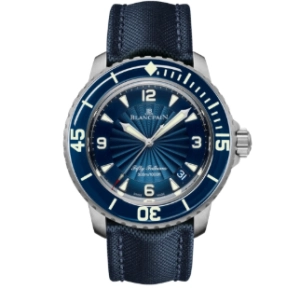 Premium Replica Uhr Blancpain Fifty Fathoms 5015D-1140-52B blaues Zifferblatt Edelstahl 45mm