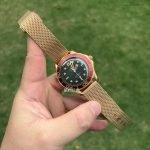 Premium Replica Uhr Omega Seamaster Diver 210.90.42.20.01.003 in Burgunderrot Bronze-Gold 42mm