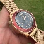 Premium Replica Uhr Omega Seamaster Diver 210.90.42.20.01.003 in Burgunderrot Bronze-Gold 42mm