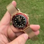Premium Replica Uhr Omega Seamaster Diver 210.90.42.20.01.003 in Burgunderrot Bronze-Gold 42mm